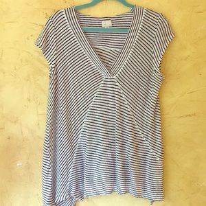 Anthropologie postmark linen/cotton asymmetric tee
